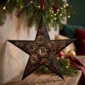 Étoile de Noël en métal, noir et cuivre, H 25,5 cm | Floristik24.fr