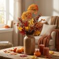 Branche Décorative Artificielle Orange avec Deux Fleurs, 82 cm | Floristik24.fr