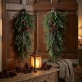 Branches de sapin et cyprès artificielles avec pommes de pin, 60 cm, décoration murale et festive | Floristik24.fr