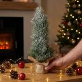 Mini sapin de Noël artificiel enneigé dans un sac en jute H41cm | Floristik24.fr