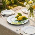 Plateau décoratif en métal motif citron, 34 cm | Floristik24.fr