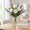 Rose blanche artificielle sur tige, L72cm, tête Ø13cm | Floristik24.fr