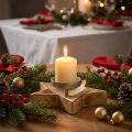 Bougeoir Étoile en Bois et Métal, Décoration de Table Noël, H7cm Ø20cm | Floristik24.fr
