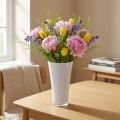 Vase blanc en plastique Ø13,5cm H20,5cm | Floristik24.fr