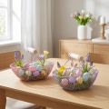 Lot de 6 paniers en métal avec poignée en bois - 17 cm - Rose et Lavande | Floristik24.fr