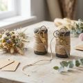 Bobine de ruban en jute avec ciseaux Ø5cm H8cm 2 pièces | Floristik24.fr