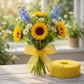 Bande en jute jaune 5 cm x 40 m pour décoration | Floristik24.fr