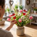 Décorations en forme de cœurs rouges et souris sur pique – Lot de 12 | Floristik24.fr