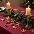 Étoiles Décoratives en Bois Berry, Rose et Naturel Ø 4 cm - Lot de 72 | Floristik24.fr