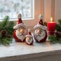 Figurines de Père Noël en céramique rouge et blanche – Lot de 4 – 10 cm | Floristik24.fr