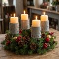 Bougeoir à coller couronne de l'Avent Ø6,5cm H14cm 4 pcs | Floristik24.fr