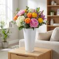 Vase décoratif blanc en plastique brillant Ø20cm H35cm | Floristik24.fr