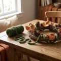 Fil décoratif en laine et jute effet feutré vert foncé - 25m | Floristik24.fr