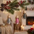 Ensembles d'anges décoratifs en bois à suspendre, gris et rose, 7,5 cm, lot de 6 | Floristik24.fr