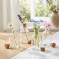 Lot de 8 mini vases en verre avec bouchon en liège 10,5 cm | Floristik24.fr