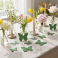 Décoration à éparpiller papillons en bois, vert pailleté, 24 pièces | Floristik24.fr
