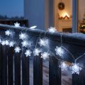 Guirlande LED Flocons de Neige Blanc Froid 24 LED 460 cm | Floristik24.fr