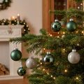Boules de Noël en Verre Ø6cm Vert et Gris - Lot de 24 | Floristik24.fr