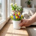 Pot en verre blanc Ø7,8cm H8cm | Floristik24.fr