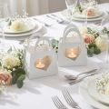 Set de 2 photophores en métal blanc avec découpe cœur et insert en verre | Floristik24.fr