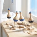 Mouettes décoratives en bois bleu et bleu foncé – lot de 6, H14 cm | Floristik24.fr