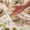 72 Cœurs en bois décoratifs – Tons pastel: rose, vert clair et crème – 4 cm | Floristik24.fr