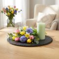 Set de 6 Assiettes Ronde en Ardoise Naturelle Noire Ø15 cm | Floristik24.fr