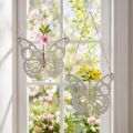 Papillon décoratif en bois avec tube en verre à suspendre 19x24 cm - Lot de 3 | Floristik24.fr