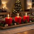 Bougie cylindrique rouge Ø 80 mm H 80 mm – Lot de 6 | Floristik24.fr