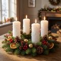Set de 4 bougies blanches effet neige – Décoration de Noël, 150x60 mm | Floristik24.fr