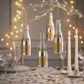 Lot de 5 décorations suspendues en forme de bouteille de champagne argentée 13 cm | Floristik24.fr