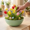 Coupe décorative en plastique vert pastel Ø20cm pour table et compositions | Floristik24.fr