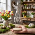 Fée de Printemps Décorative en Métal Blanc H30,5cm | Floristik24.fr