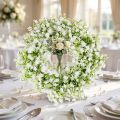 Couronne décorative Gypsophile blanc Ø30 cm pour mariage et décoration intérieure | Floristik24.fr