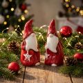 Figurines en céramique Père Noël rouge et blanc H13,5 cm – Lot de 2 | Floristik24.fr