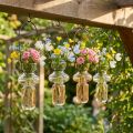 Mini vases suspendus en verre avec anse métallique - Lot de 4, H10,5cm | Floristik24.fr