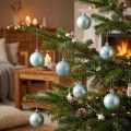 Boules de Noël en plastique bleu clair Ø6 cm - Lot de 10 | Floristik24.fr