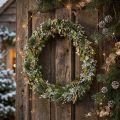 Couronne de Noël en chêne et cardère séchée Ø45cm | Floristik24.fr