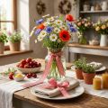 Ruban décoratif à carreaux rouges avec bord tissé 40 mm x 20 m | Floristik24.fr