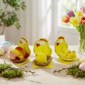 Figurines Poussins en Chenille dans Leur Nid – Set de 3 | Floristik24.fr