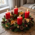 Petites bougies rouges pour l'Avent 70x50mm - Coffret de 24 | Floristik24.fr