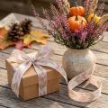 Ruban décoratif en tissu motif bruyère d'automne 25 mm x 20 m | Floristik24.fr