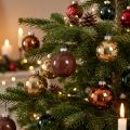 Boules de Noël en Verre Ø5cm Doré et Brun - Lot de 24 | Floristik24.fr