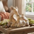 Figurine décorative en pierre - Biche et faon - 20 × 11 × 17 cm | Floristik24.fr