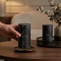Bougies noires cylindriques 85×150 mm, marronnées et teintées pour décoration intérieure | Floristik24.fr