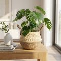 Panier en Herbe de Mer Bicolore avec Anses - Ø25cm x H24cm | Floristik24.fr