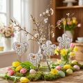 Suspensions décoratives en métal blanc avec cœurs et fleurs – Lot de 4 | Floristik24.fr