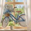 Panneau décoratif en bois avec vélo et fleurs, à suspendre, 31 × 25 cm | Floristik24.fr