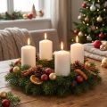 Bougies blanches cylindriques pour décoration et couronnes de l’Avent 70x50mm - Lot de 24 | Floristik24.fr