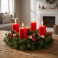 Bougies cylindriques rouges pour l’Avent 70x50mm – Lot de 24 | Floristik24.fr
